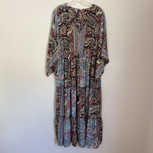 Me 2 Magic Boho Paisley Maxi Dress Women’s 1X Multicolor India Made